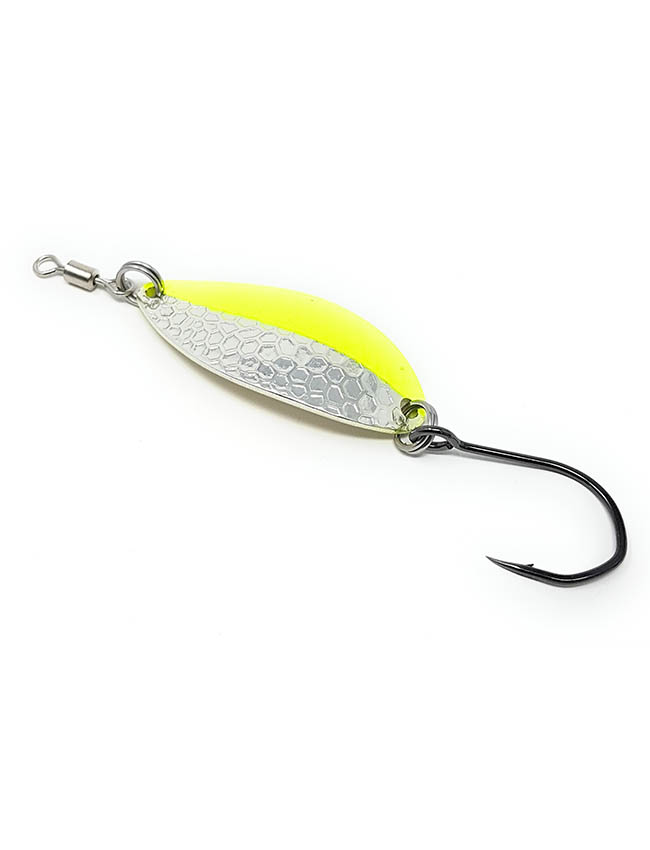 Prime Lures Oval Spoon - Silver Chartreuse - 2/5oz