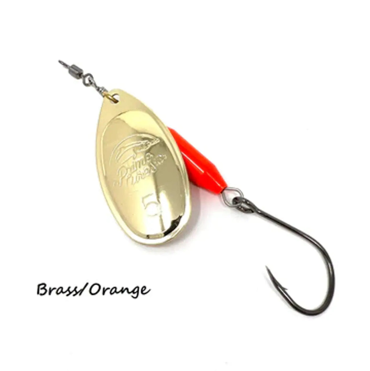 PRIME LURES WEIGHTED #5 SPINNER - ORANGE/BRASS Prime Lures