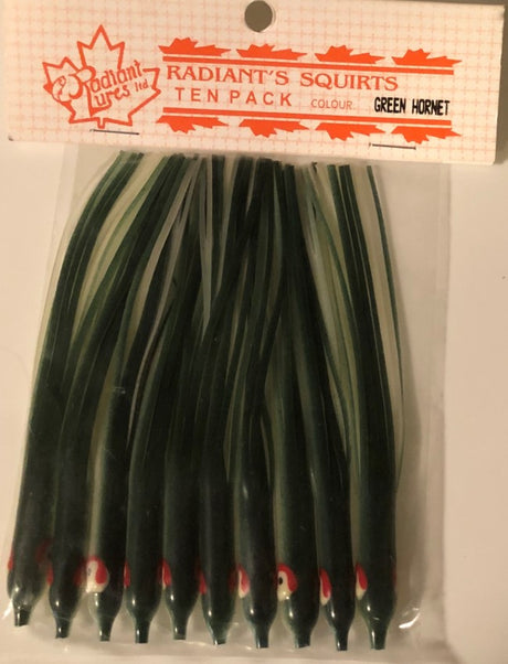Radiant Needlefish Hoochies 10 Pack - Green Hornet