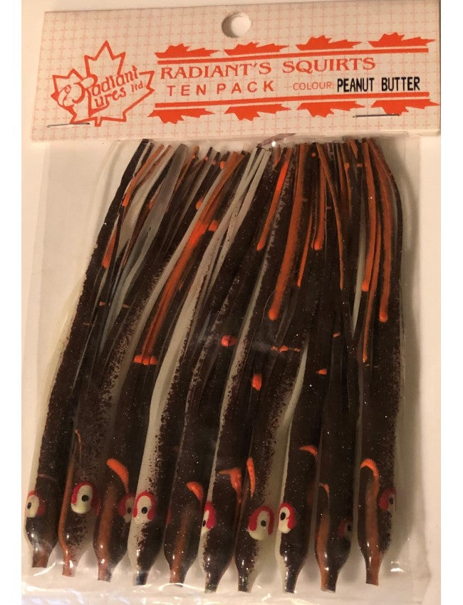 Radiant Needlefish Hoochies 10 Pack - Peanut Butter