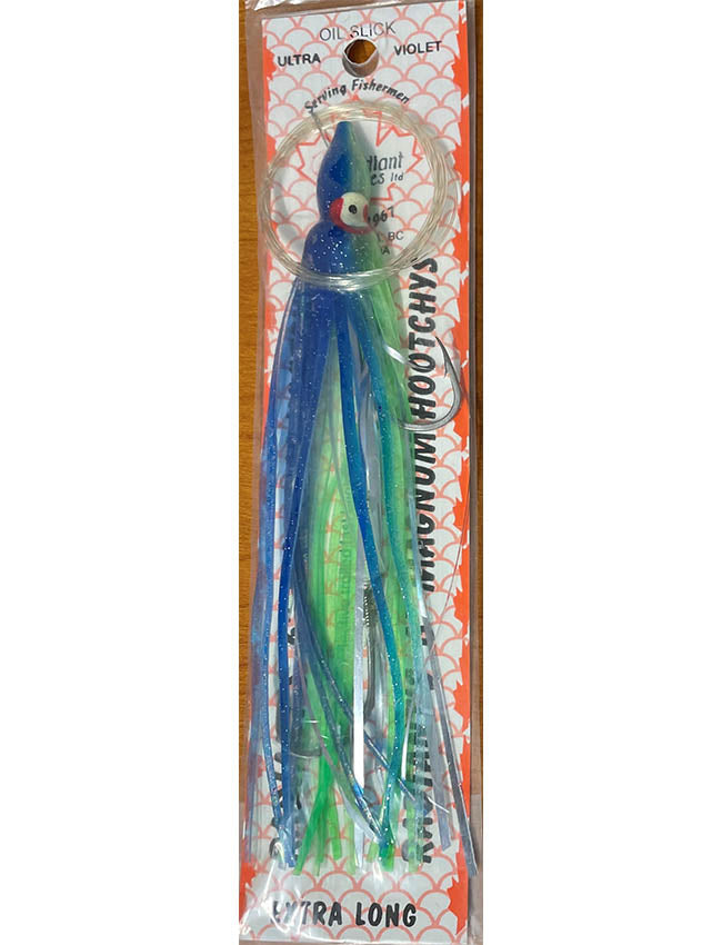 Radiant Large Hoochies Rigged Octopus - Oil Slick