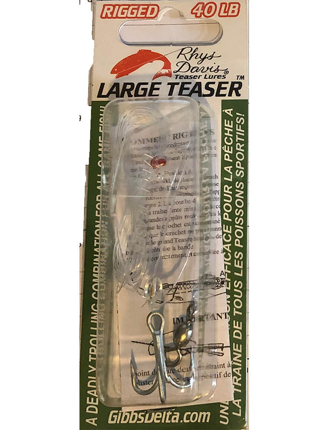 Rhys Davis Large Teaser Rigged 40lb - Clear