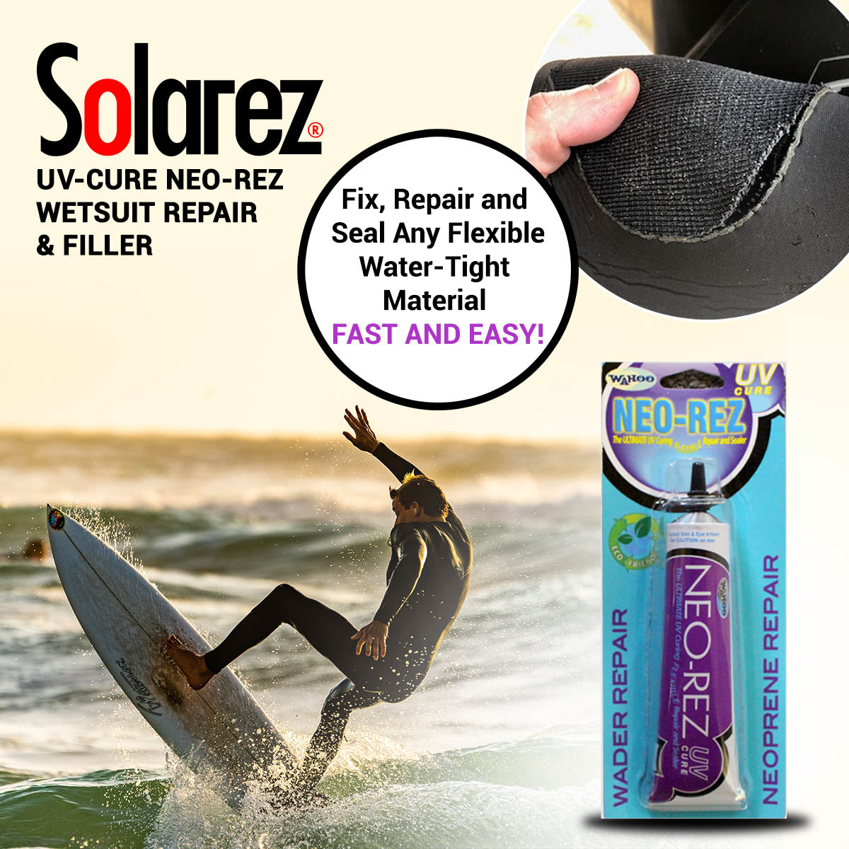 Hareline Solarez Neo-Rez UV Wetsuit & Wader Repair - 1 oz Tube