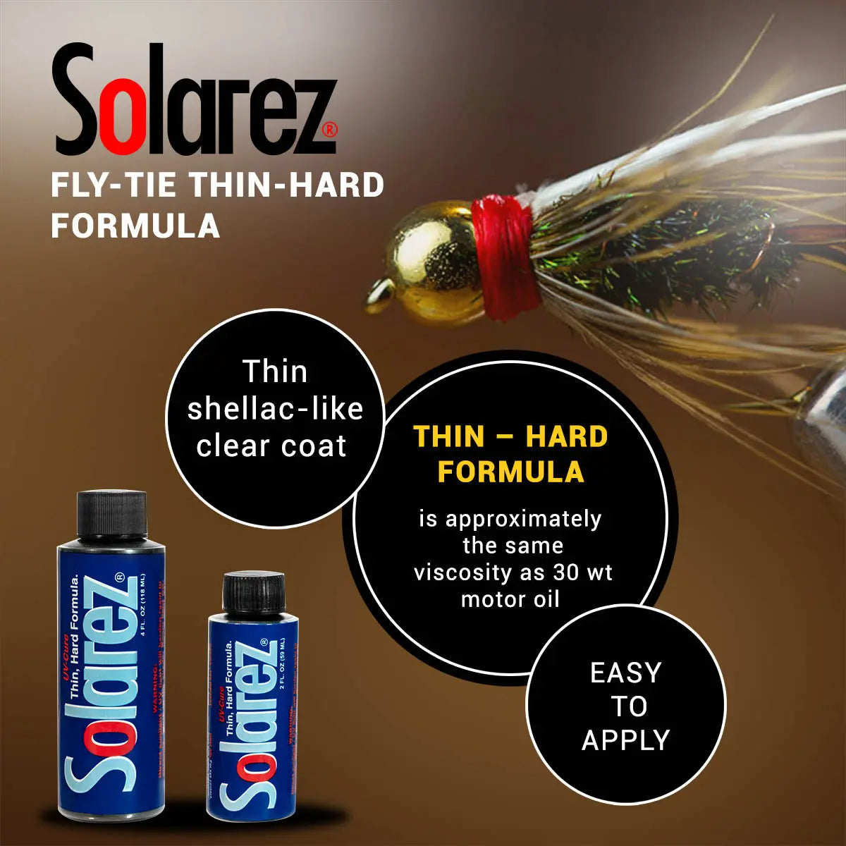 Hareline Solarez UV Cure Fly-Tie Resin Thin Hard Formula Hareline Dubbin