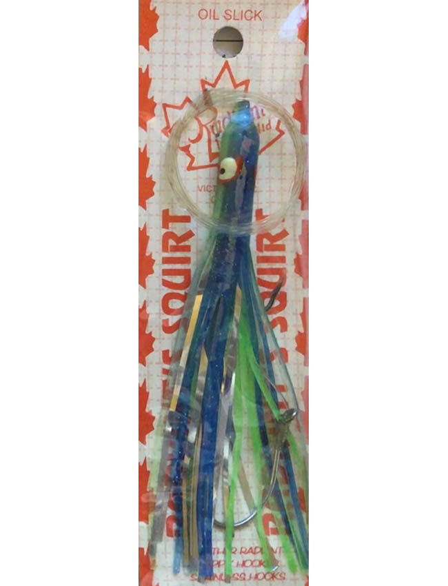 Radiant Hoochies Rigged Needlefish - Oil Slick