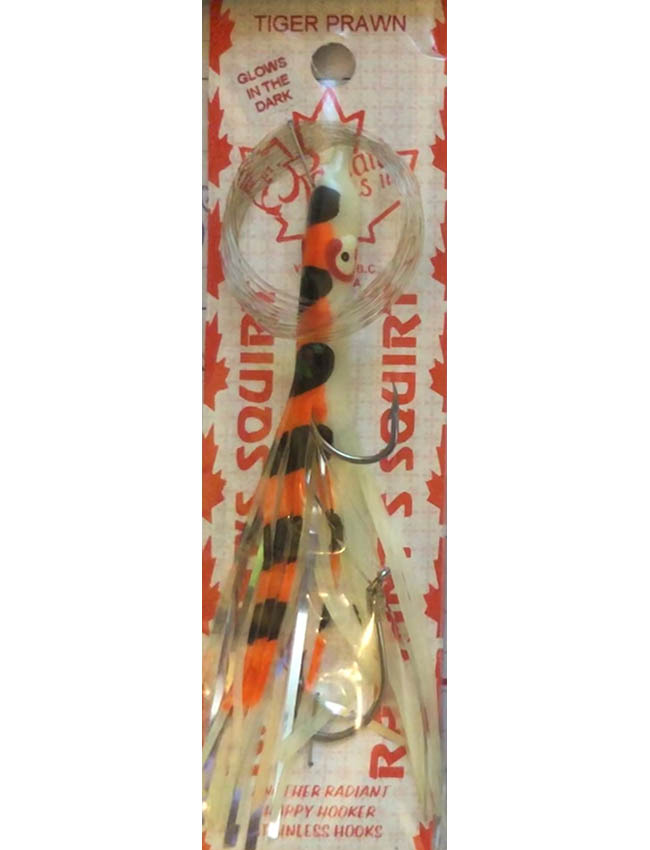 Radiant Hoochies Rigged Needlefish - Tiger Prawn