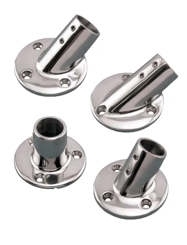 Stainless Steel Rail Fitting 7/8" - Round Base CH3210 - 90 degree