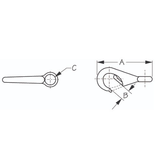 Seadog - Fast Eye Boat Snap Stainless 146123-1 - Size 0
