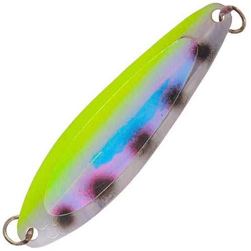 Silver Horde Kingfisher Spoon - Silver Knight Super Pearl UV Chartreuse/Black Dots 4143-111-811 - 4" Spoon