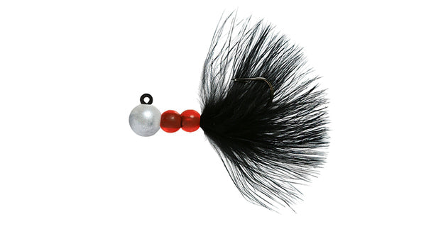 Hawken Beau Mac Marabou Steelhead Jig SMJ Bead Jig 1/8oz - Pearl Black