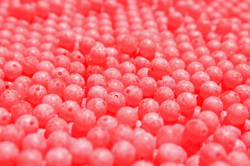 Great Lakes Steelhead Trick Em Beads - Scrambled! Super UV Red - 10mm - 15pk