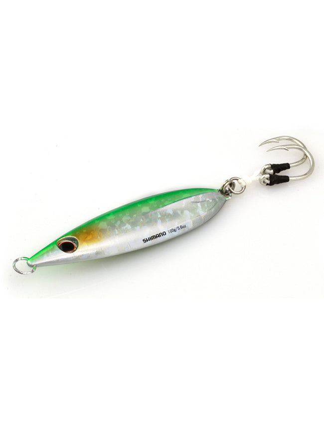 Shimano Butterfly Flat Fall Jigs - Green Silver - 80g