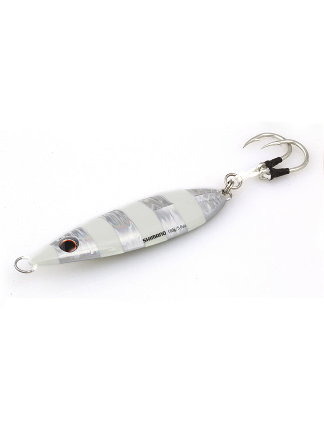 Shimano Butterfly Flat Fall Jigs - Zebra Glow - 80g
