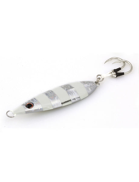 Shimano Butterfly Flat Fall Jigs - Zebra Glow - 80g