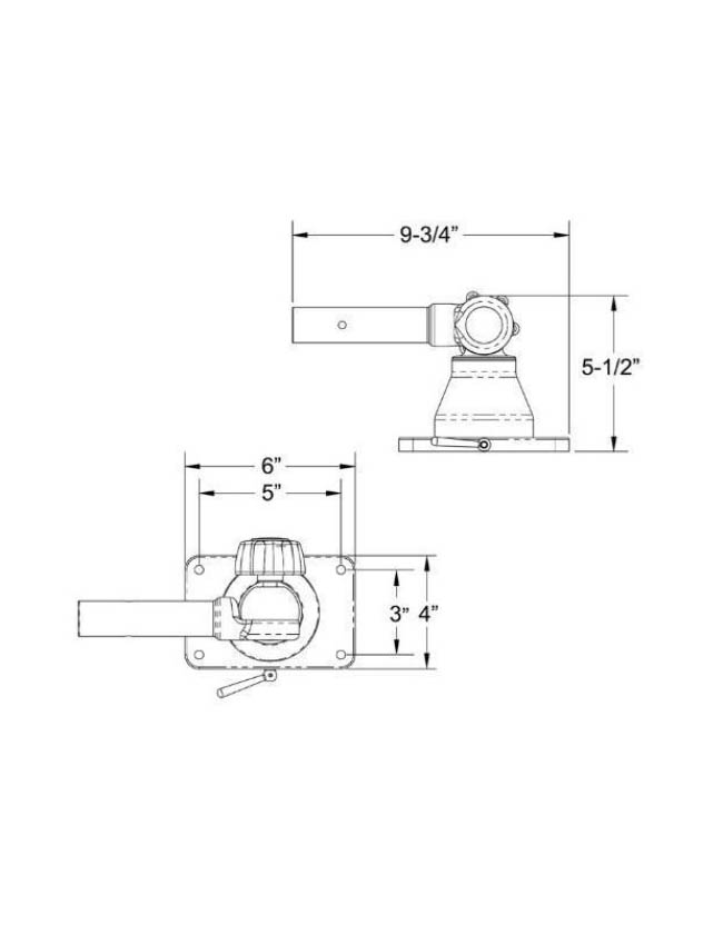 Taco Grand Slam 170 Mount for 1-1/8" Outrigger