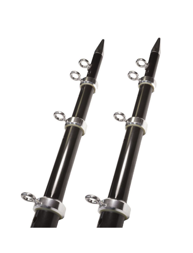 Taco Aluminum Tele-Outrigger Poles - 15' Black & Gold (OT-0441BKA15)