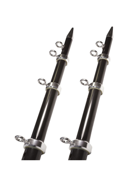 Taco Aluminum Tele-Outrigger Poles - 15' Black & Gold (OT-0441BKA15)
