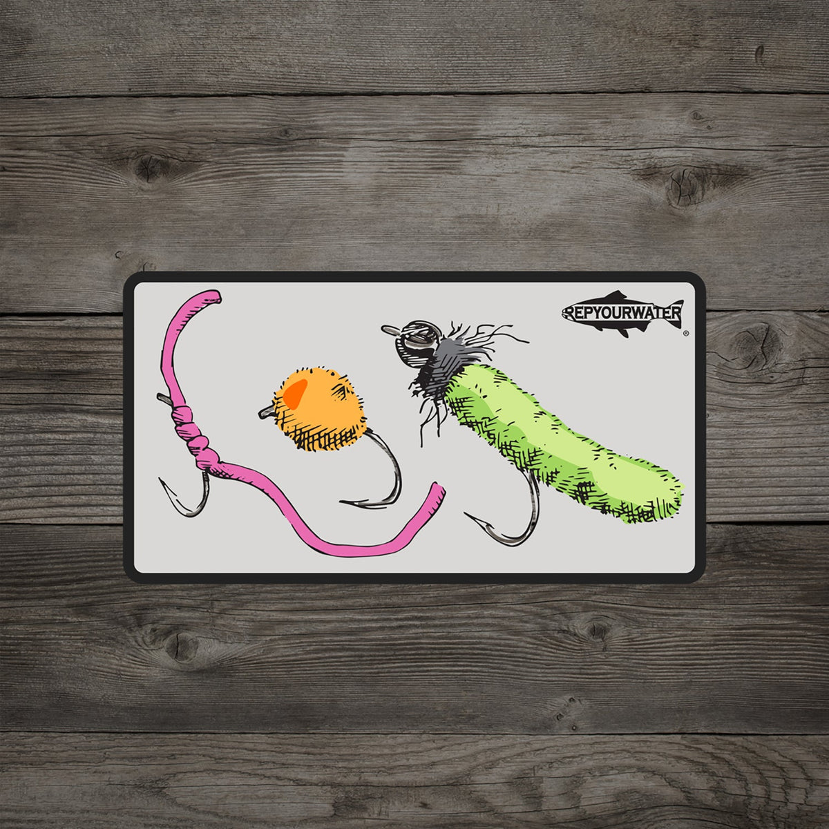 RepYourWater Trash Flies Medium Sticker - White