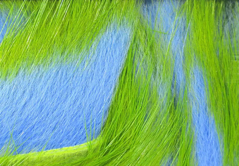 Hareline Two-Toned Rabbit Strips - Key Lime Baby Blue Hareline Dubbin