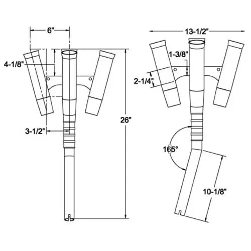 Taco Olympic Rod Holder Cluster - 5 Rods