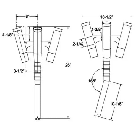 Taco Olympic Rod Holder Cluster - 5 Rods