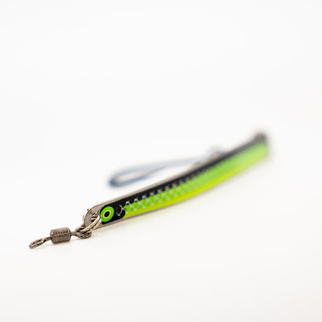 Fishing line with a bobber on a white background