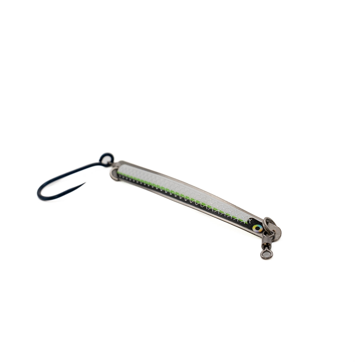 Fishing lure with a hook on a white background