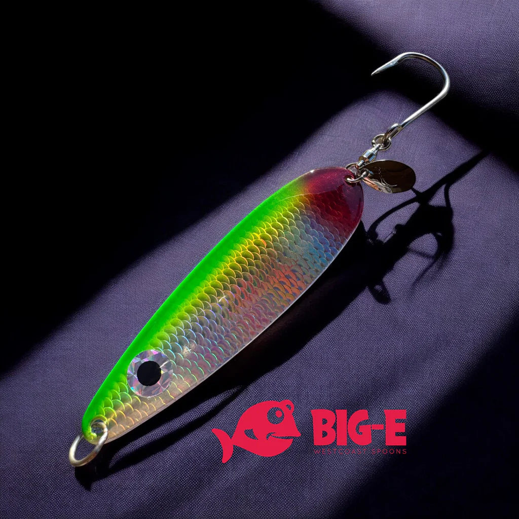 Westcoast Fishing Tackle Big-E Spoon - No Bananas Glow Back