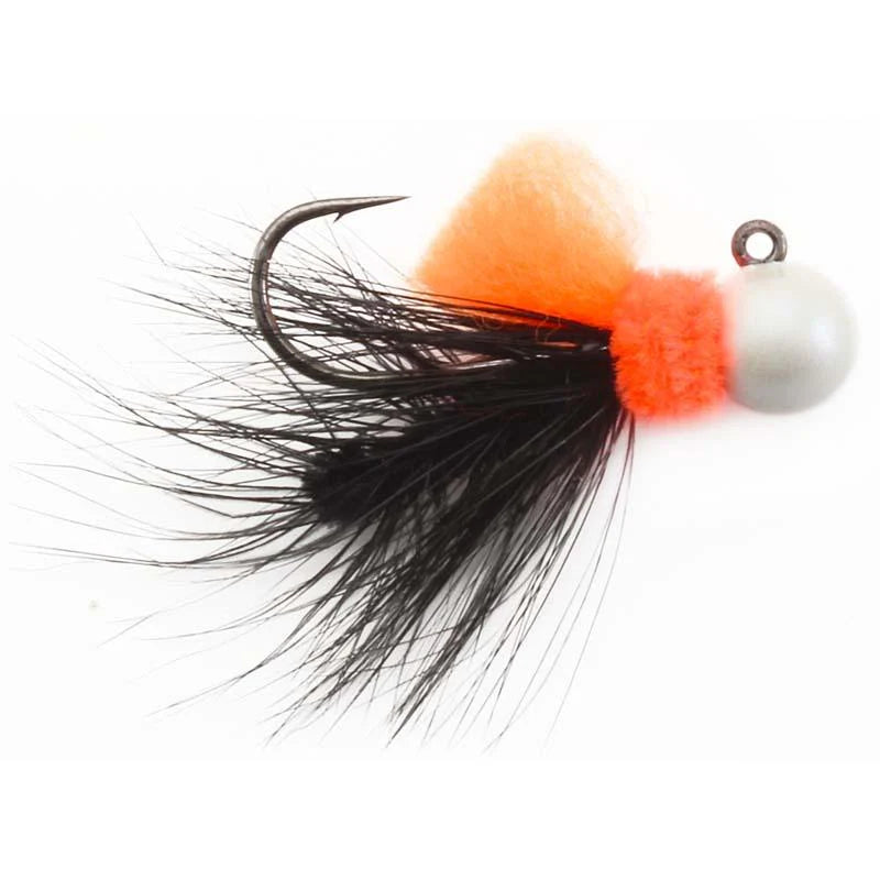 Zak Steely Jig - Orange Collar, Black Tail, White Pearl Head - 1/8oz