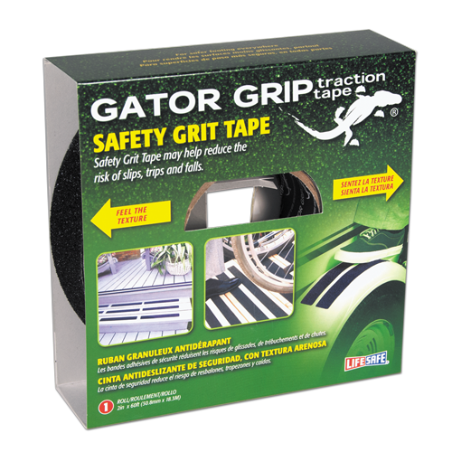 Incomdirect Gator Grip® Anti-Slip Safety Grit Tape 60ft (Black) - 2"x60ft