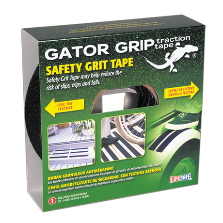 Incomdirect Gator Grip® Anti-Slip Safety Grit Tape 60ft (Black) - 2"x60ft