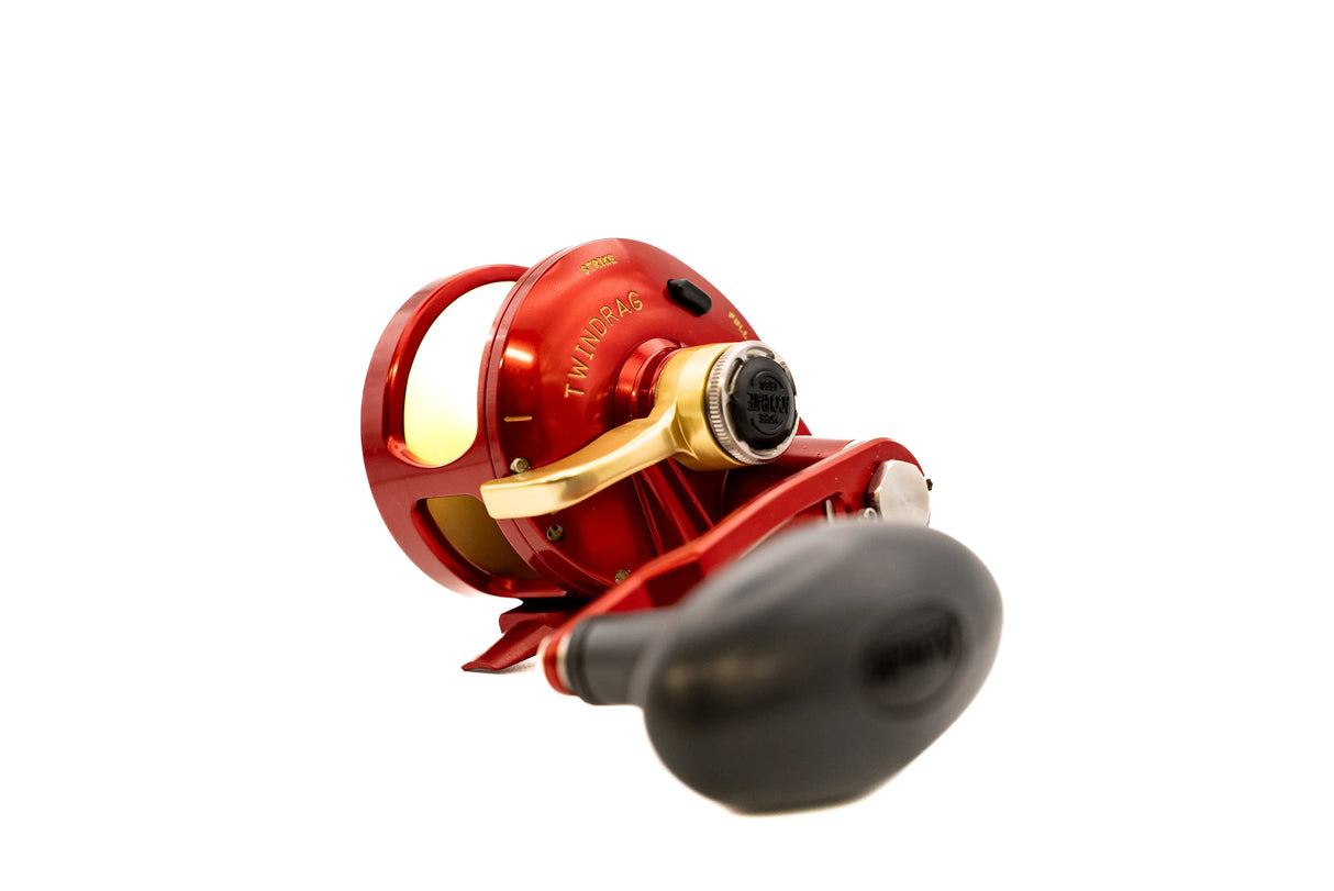 Accurate Valiant Twin Drag 500N Single Speed - Red/Gold Accurate Fishing