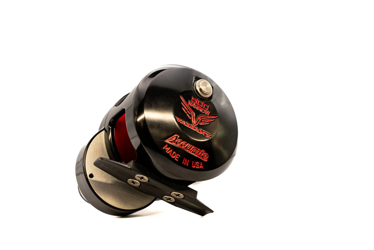 Accurate Valiant Twin Drag 500N Single Speed - Black/Red Accurate Fishing