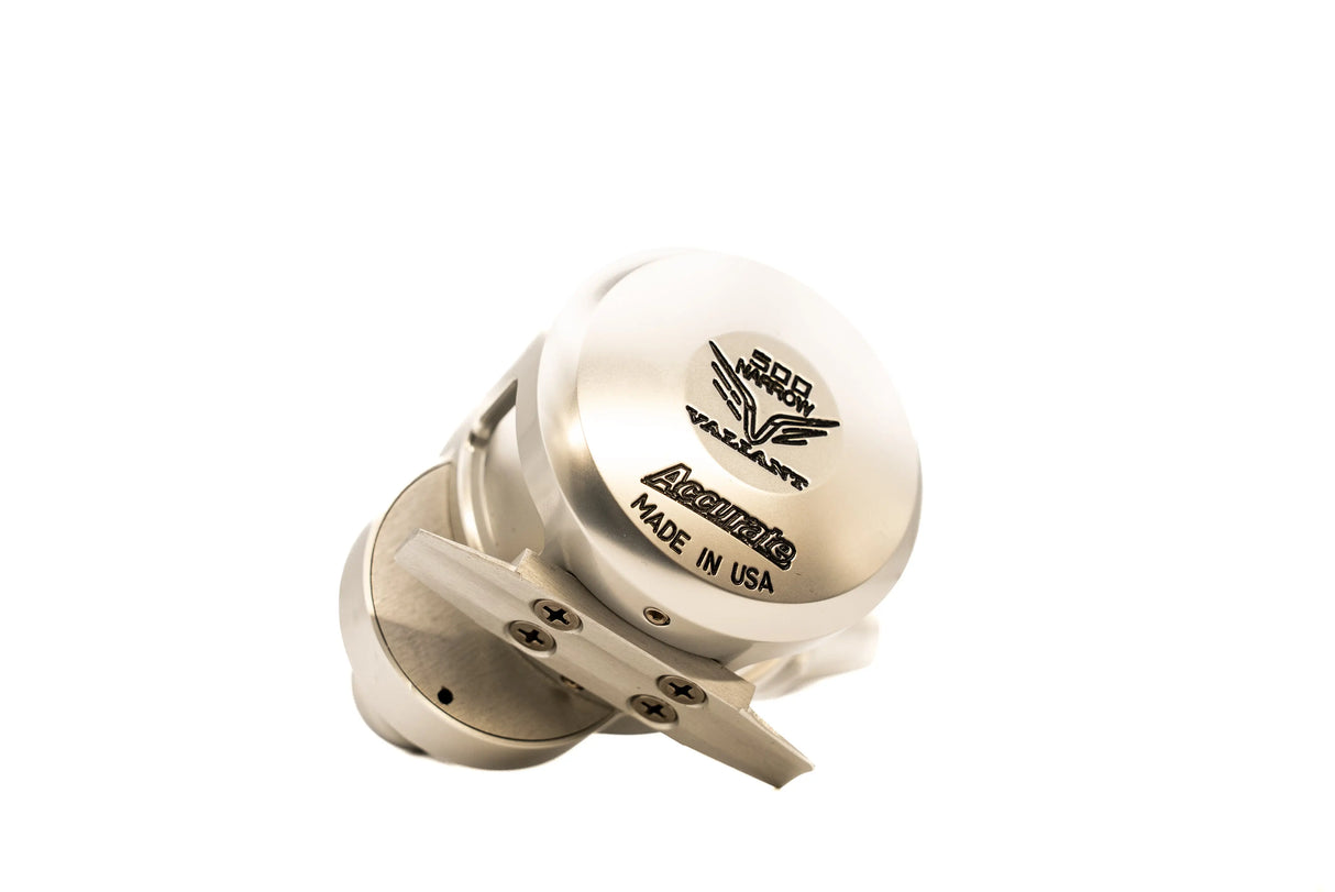 Accurate Valiant Twin Drag Single Speed - Silver Accurate Fishing