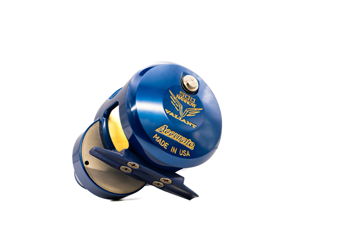 Accurate Valiant Twin Drag Single Speed - Blue/Gold Accurate Fishing