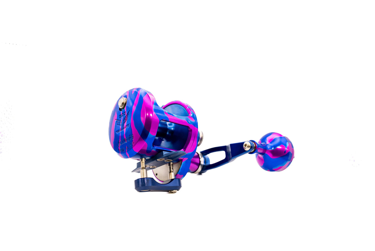 Accurate Valiant 2 Jigging Reel - Purple/Blue Camo Accurate Fishing