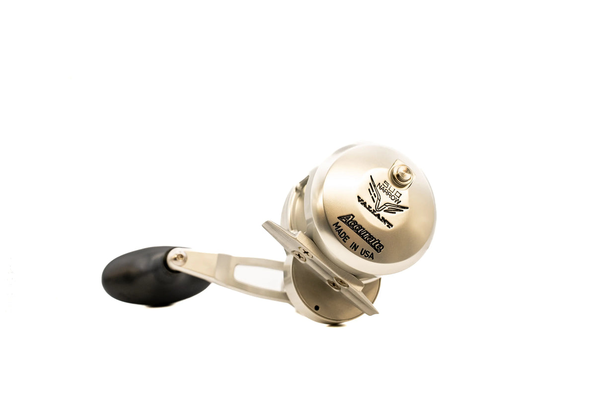 Accurate Valiant Twin Drag Single Speed - Silver Accurate Fishing