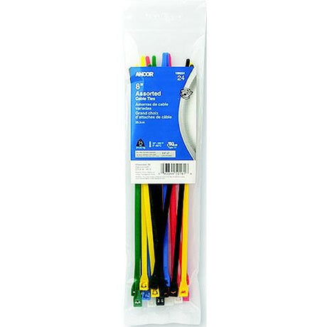 Ancor Qualifies for Free Shipping Ancor Cable Tie 8" Assorted 24-pk #199224