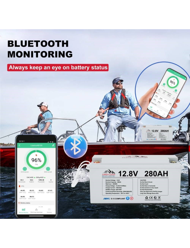 Alberta Lithium 12.8V / 280AH Compliant Deep Cycle Bluetooth LiFePO4 IP67 ABYC