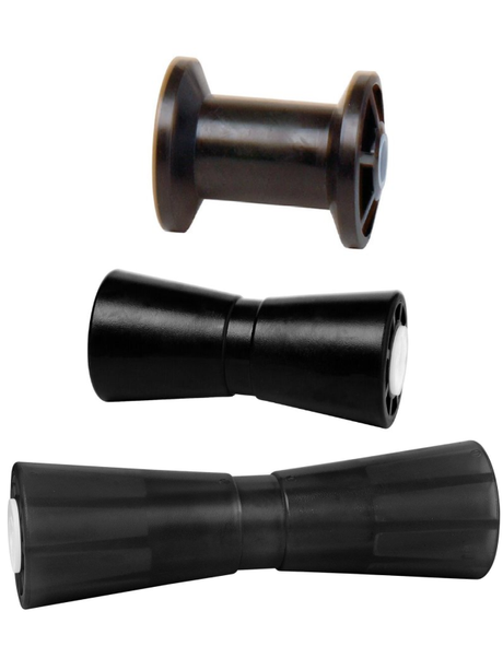 Tie Down Poly Vinyl Keel Rollers Black - 4" Keel Roller Black