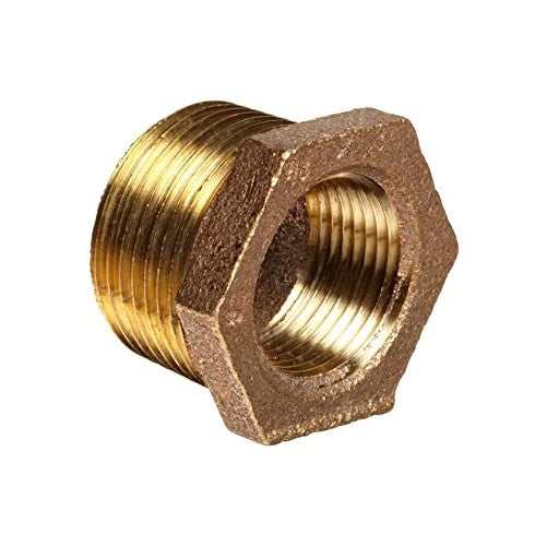Brass Pipe Hex Bushing - 3/8" x 1/4"