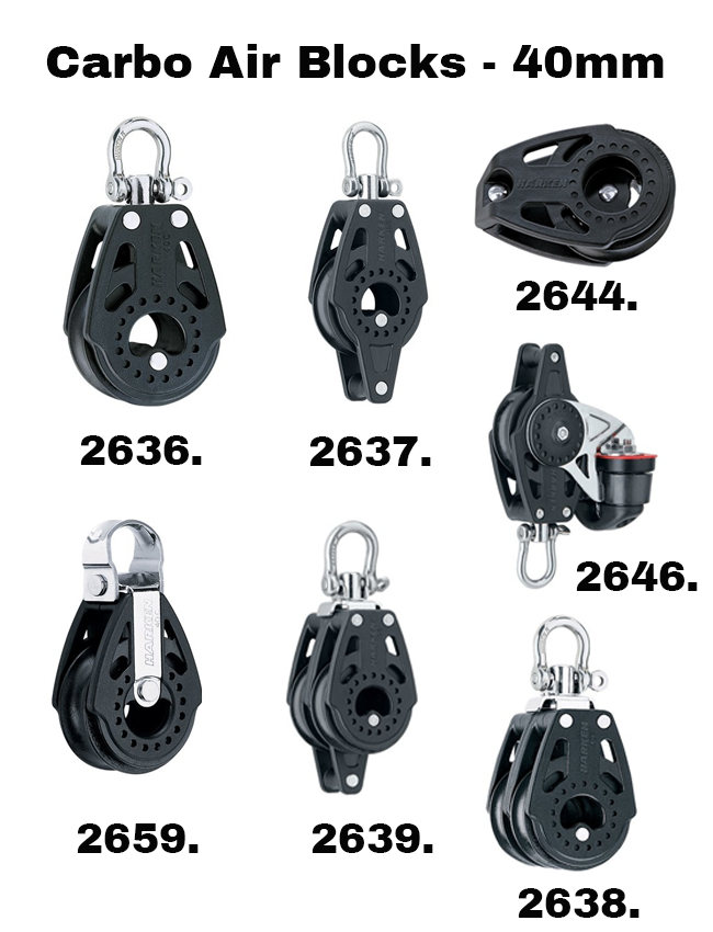 Harken Carbo Air Blocks - 40mm 2636 - 2636. Single Swivel