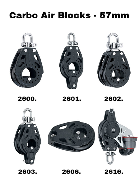 Harken Carbo Air Blocks - 57mm 2600 - 2600. Single Swivel