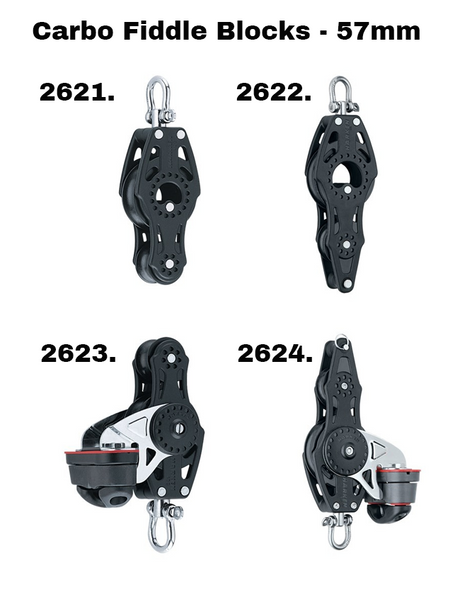 Harken Carbo Fiddle Blocks - 57mm 2621 - 2621. Swivel