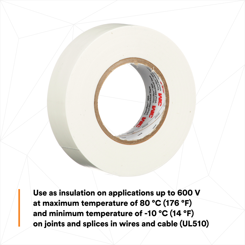 3M COLORFLEX ELECTRICAL TAPE - WHITE