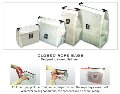 Outils Oceans Closed Rope Bags - 60mm, 25mm, 50mm, 75mm Rope Capacity Sizes Available - 25 m of rope Ø8mm