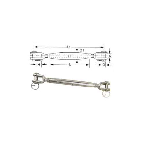 Cruiser Stainless Steel J&J Pipe Turnbuckles - 3/8"