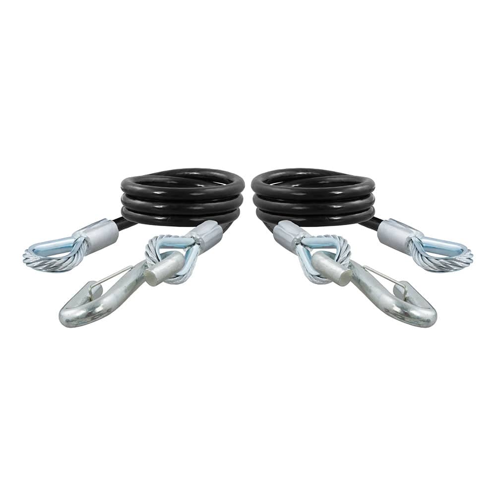CURT 44-Inch 7,500 lb Safety Cables with 2 Snap Hooks - Black