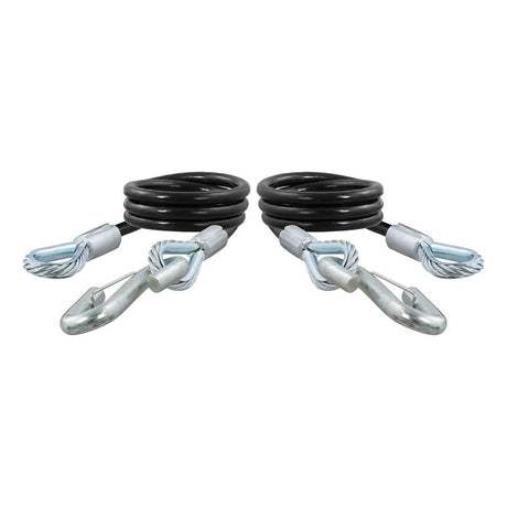CURT 44-Inch 7,500 lb Safety Cables with 2 Snap Hooks - Black