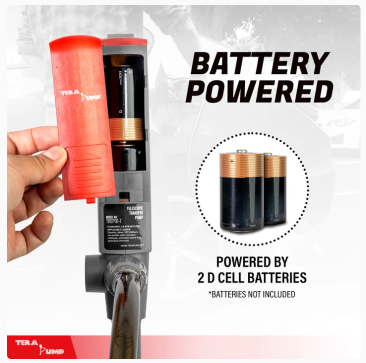 Telescopic Battery Powered Fuel Transfer Pump